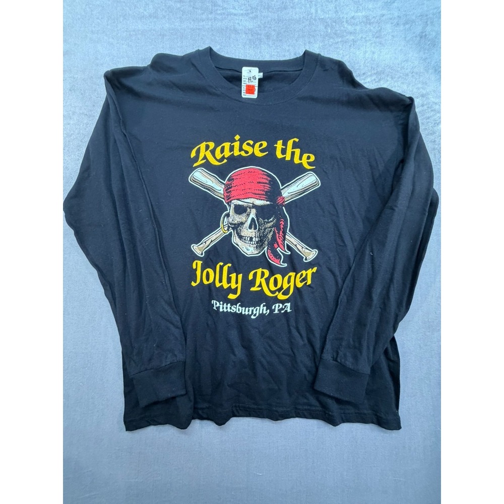 MLB Pittsburgh Pirates "Raise the Jolly Roger" Long Sleeve shirt Black Size XL